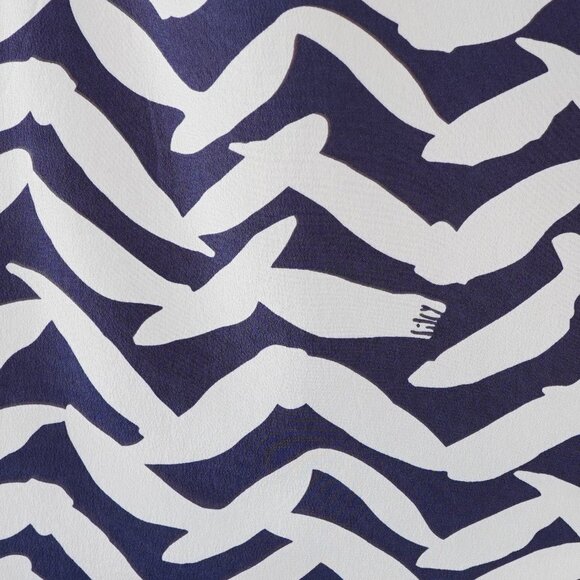 Lilly Pulitzer Elsa Silk Long Sleeve Blouse Navy Bird - Size Small - Picture 5 of 8